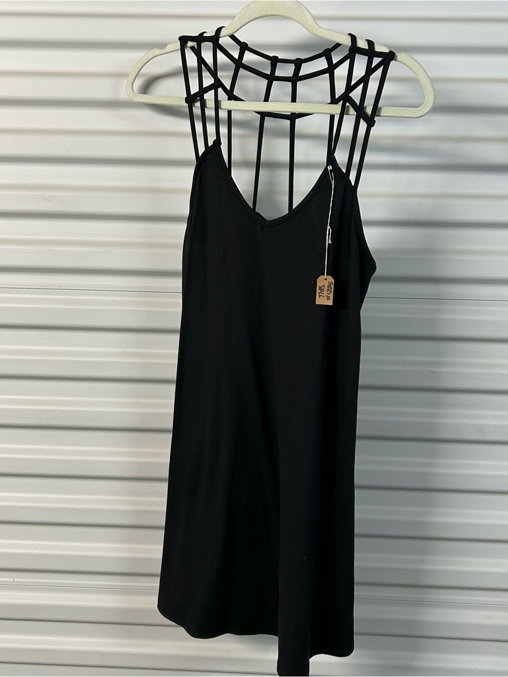 Alya Black Cage-Back Mini Dress
